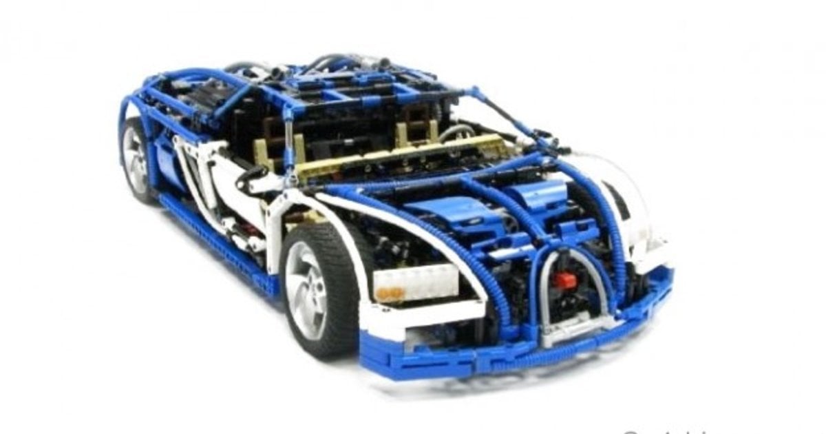 Video Bugatti Veyron LEGO model with sequential gearbox