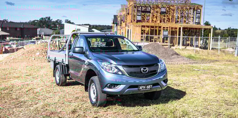 2016 Single-cab ute comparison Isuzu D-Max SX Mazda BT-50 XT Mitsubishi Triton GLX Nissan Navara DX Toyota HiLux Workmate-259