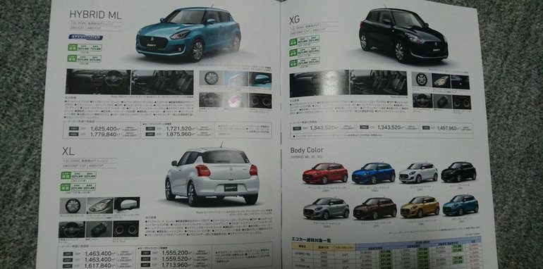 Rò rỉ 2017 thiết kế Suzuki Swift qua cuốn brochure