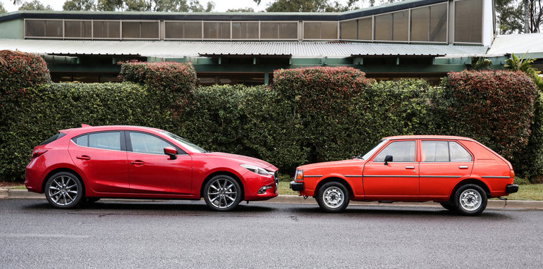 Mazda Old v New: 2017 Mazda 3 SP25 Astina v 1980 323 De-Luxe 