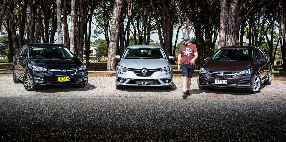Small hatchback comparison: Holden Astra v Renault Megane v Subaru Impreza