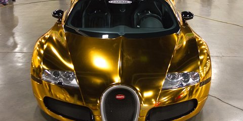 Bugatti Veyron gold wrapped for US rapper Flo Rida 