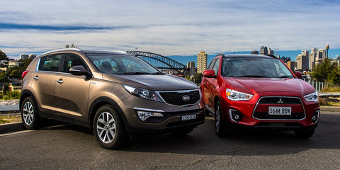 asx sportage mitsubishi kia comparison caradvice