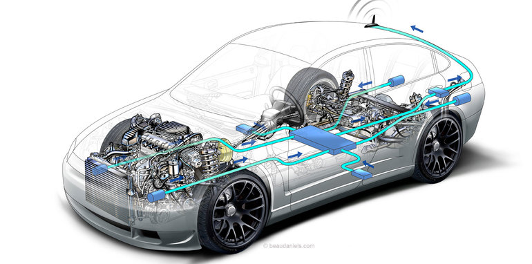 Cutaway drawings reveal how complex the modern car really is