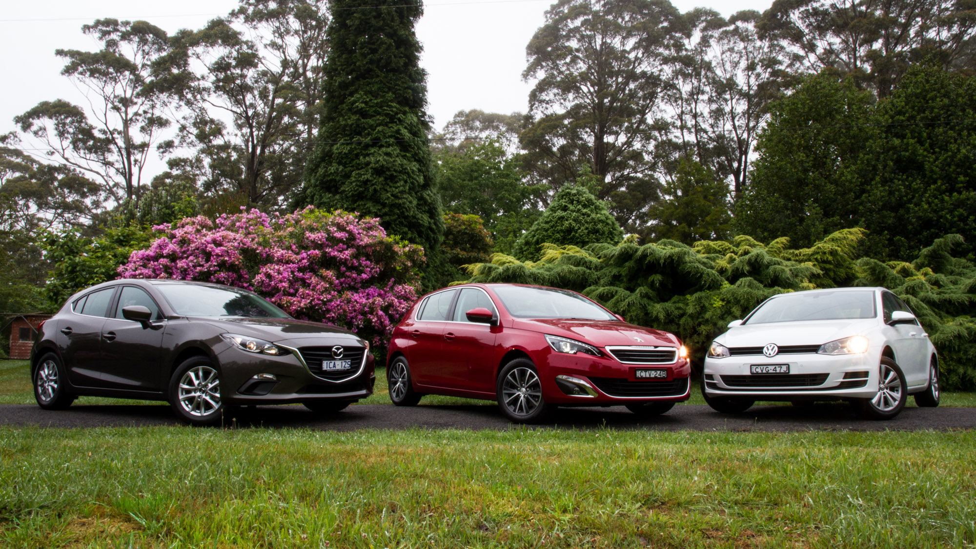 Small car comparison : Mazda 3 v Peugeot 308 v Volkswagen Golf Small car comparison : Mazda 3 v Peugeot 308 v Volkswagen Golf